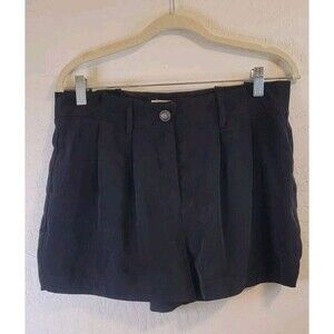 XXI Essentials Women's Dress Shorts Button Detail Black Size 12